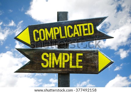 Complicated - Simple signpost with sky background