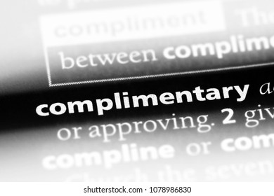 complimentary word in a dictionary. complimentary concept