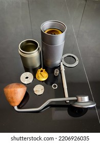 Components Of A Hand Crank Coffee Grinder