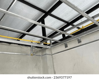 Components of the smooth plaster ceiling C-line structure under the roof