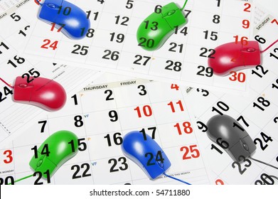 Composite Of Calendar And Computer Mouse