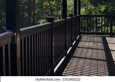 Composite Decking Railing with Shadows - Shutterstock ID 1551903122