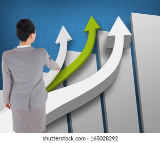 Composite image of asian businesswoman pointing - Powered by Shutterstock