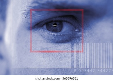 Composite image of Bar code against illustration of virtual data