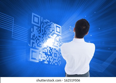 Composite image of businessman holding glasses