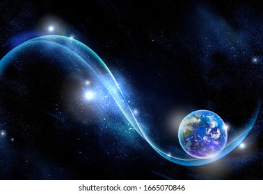 Composite Image Of The Earth And Curves