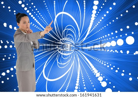 Similar – Close up side view profile portrait of one young middle age athletic woman shadow boxing in sportswear in gym over dark background, looking away