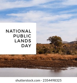 Composite of national public lands day text over landscape. National public lands day, nature and landscape concept digitally generated image. - Powered by Shutterstock