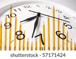 Composite of Pencils and Clock