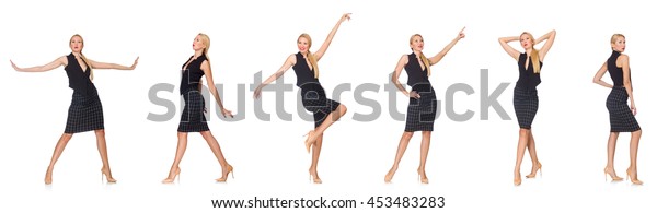 Composite Photo Woman Various Poses Stock Photo (Edit Now) 453483283