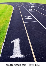 Composite Running Track At High School Stadium