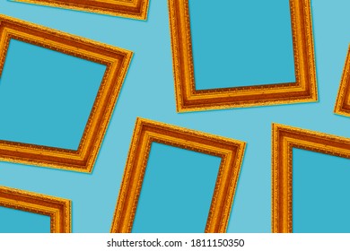 Composición marcos oro abstracto