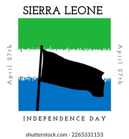 Composition of april 27 sierra leone independence day text over green, white and blue background. Sierra leone independence day concept digitally generated image. - Powered by Shutterstock