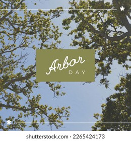 Composition of arbor day text over trees. Arbor day and nature concept digitally generated image. - Powered by Shutterstock