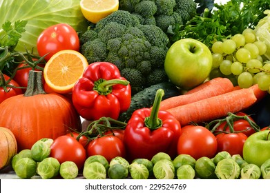 Composition with assorted raw organic vegetables - Shutterstock ID 229524769