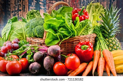 Composition with assorted raw organic vegetables. Detox diet - Shutterstock ID 721130182