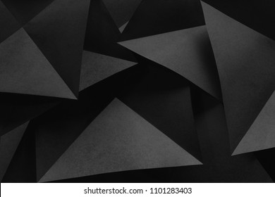 Composition With Black Geometric Shapes, Abstract Background