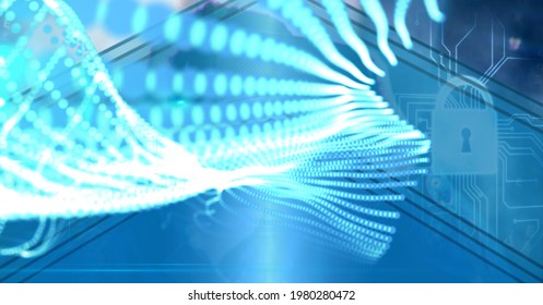Composition of blue light trails and online security padlock over circuit board. global online security, networking, business and technology concept digitally generated image - Powered by Shutterstock - Get 15% off with code: PIKWIZARD15