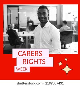 Composition of carers rights week text with african american businessman. Carers rights week and celebration concept digitally generated image. - Powered by Shutterstock