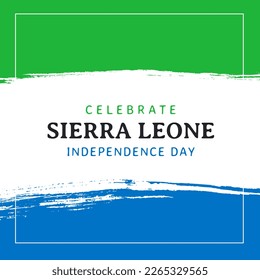 Composition of celebrate sierra leone independence day text over green, white and blue background. Sierra leone independence day concept digitally generated image. - Powered by Shutterstock