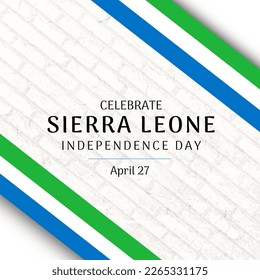 Composition of celebrate sierra leone independence day text over green, blue and white background. Sierra leone independence day concept digitally generated image. - Powered by Shutterstock