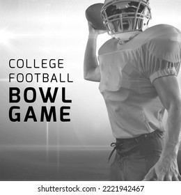Composition of college football bowl game text and biracial male player. College football bowl game, sports and competition concept digitally generated video. - Powered by Shutterstock