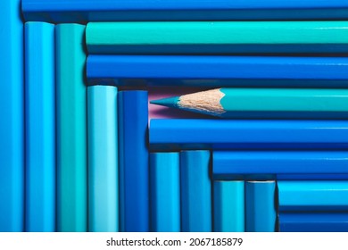Composition with colorful pencils, closeup