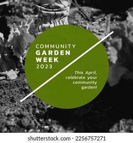 Composition of community garden week text over caucasian woman gardening. Community garden week concept digitally generated image. - Powered by Shutterstock