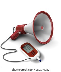 A Composition Of Diabetes Device Connected To Microphone, It Is Talk About Medical Diabetes Learning, Or Diabetes Talks