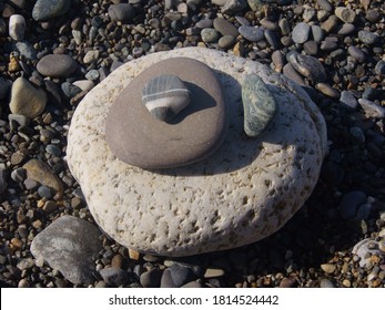 Composition of different pebbles from the beach of the Black Sea coast.