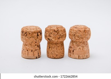 Composition of different shapes and textures of wine corks