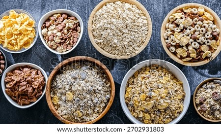 Composition with different sorts of breakfast cereal products