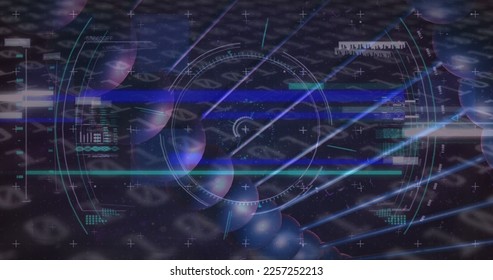 Composition of dna strand over binary coding data processing. Global science, computing and data processing concept digitally generated video.