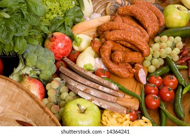 composition of food on table