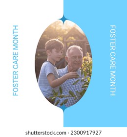 Composition of foster care month text and caucasian father and son in garden. Foster care month, family and fostering concept digitally generated image. - Powered by Shutterstock