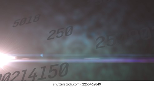Composition of light spots with numbers on blurred dark background. Global business, finances and digital interface concept digitally generated image. - Powered by Shutterstock - Get 15% off with code: PIKWIZARD15