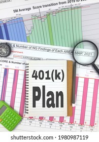 The Composition Of Magnifying Glasses, Compasses, Calculator, The Distribution Of Data On Graphs And Also Notebook Wording 401(k) Plan. Selective Focus And Little Big Noise Some Area.