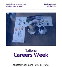 Composition of national careers week text and diverse business people in office. National careers week, career and professional development concept digitally generated image. - Powered by Shutterstock