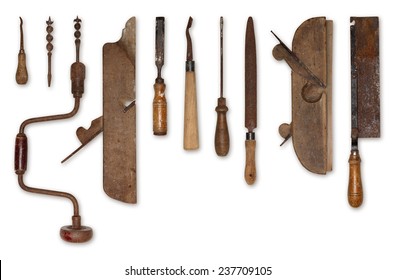 composition of old tools for wood