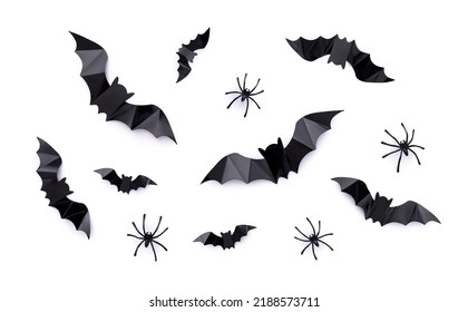 composition on the theme of the holiday halloween bats spiders on a white background - Powered by Shutterstock