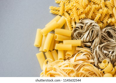 composition of raw pasta, frame of raw pasta. room for text - Shutterstock ID 1145632544