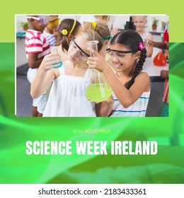 Composition of science week ireland text over diverse schoolchildren in lab. Science week ireland and celebration concept digitally generated image. - Powered by Shutterstock