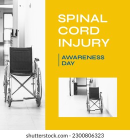 Composition of spinal cord injury awareness text and wheelchairs. Spinal cord injury awareness and health concept digitally generated image. - Powered by Shutterstock