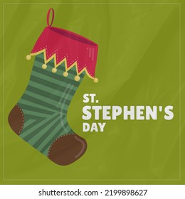 Composition of st stephen's day text over sock on green background. St stephen's day and celebration concept digitally generated image. - Powered by Shutterstock