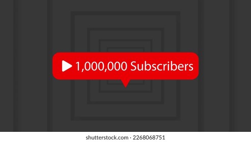 Composition of subscribers text and numbers on red speech bubble. Global social media, data processing, connections and networks concept digitally generated image. - Powered by Shutterstock