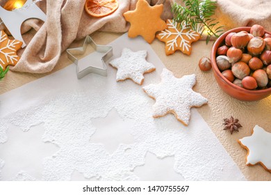 Composition with tasty Christmas cookies on table - Shutterstock ID 1470755567