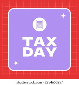 Composition of tax day text over calculator icon. Tax day and celebration concept digitally generated image. - Powered by Shutterstock