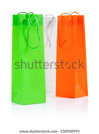 Similar – Image, Stock Photo Three shopping paper bags on blue background. Xmas shopping