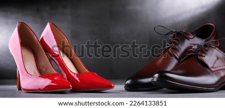 Composition with two pairs of shoes.