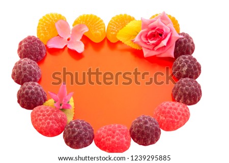 Composition for Valentine's Day greetings on a colored background